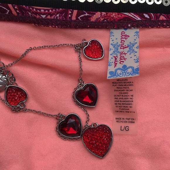 Altar’d State Red Paisley Ruched Bikini Bottom Size Large - Picture 6 of 7